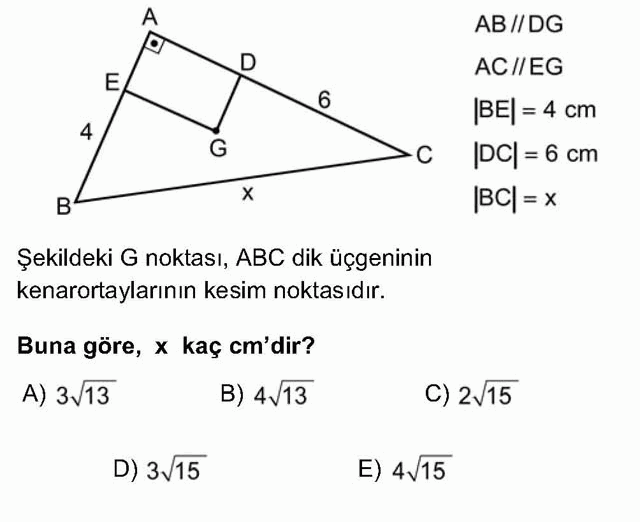 LYS Geometri Soruları 4. Soru