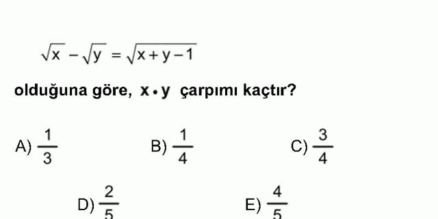 LYS Matematik Soruları 2. Soru