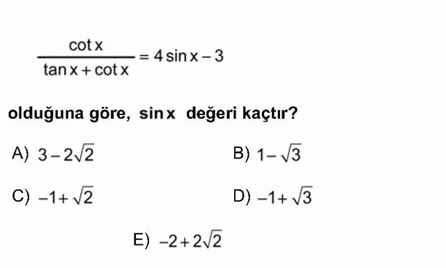 LYS Matematik Soruları 24. Soru