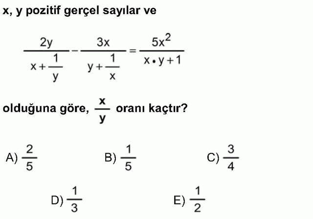 LYS Matematik Soruları 3. Soru