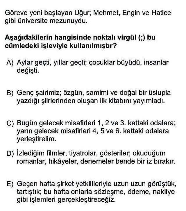 LYS Türk Dili ve Edebiyatı Soruları 10. Soru