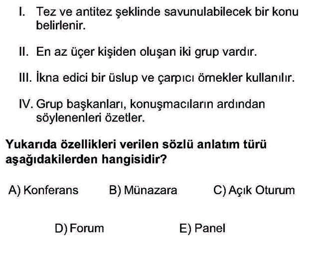 LYS Türk Dili ve Edebiyatı Soruları 30. Soru