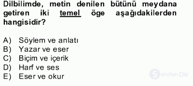 Yeni Türk Edebiyatına Giriş II Bahar Dönemi Final 15. Soru