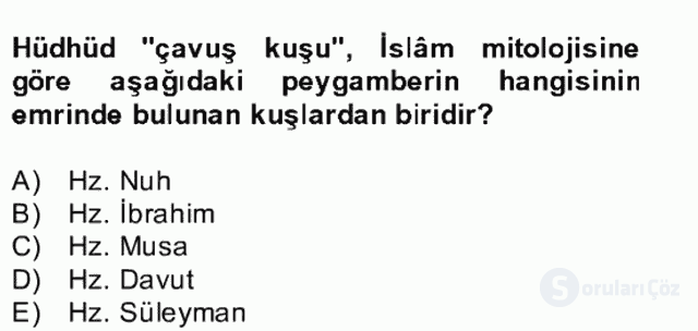 Türk Edebiyatının Mitolojik Kaynakları Bahar Final 17. Soru