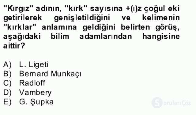 Çağdaş Türk Yazı Dilleri II Bahar Final 19. Soru