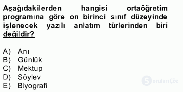 Türkçe Yazılı Anlatım Bahar Final 30. Soru