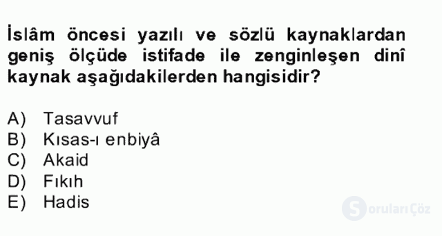 Türk İslâm Edebiyatı Bahar Final 2. Soru