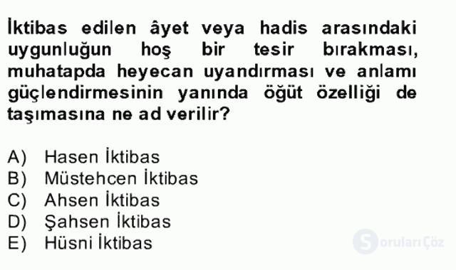 Türk İslâm Edebiyatı Bahar Final 6. Soru