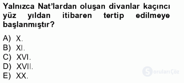 Türk İslâm Edebiyatı Bahar Final 15. Soru