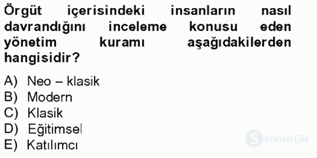 Türk Eğitim Sistemi ve Okul Yönetimi Bahar Final 11. Soru