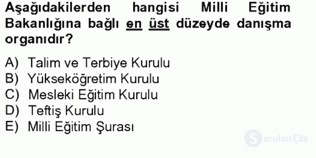 Türk Eğitim Tarihi Bahar Final 8. Soru