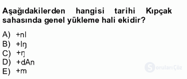 XIV-XV. Yüzyıllar Türk Dili Bahar Final 19. Soru