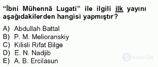 XIV-XV. Yüzyıllar Türk Dili Bahar Final 2. Soru
