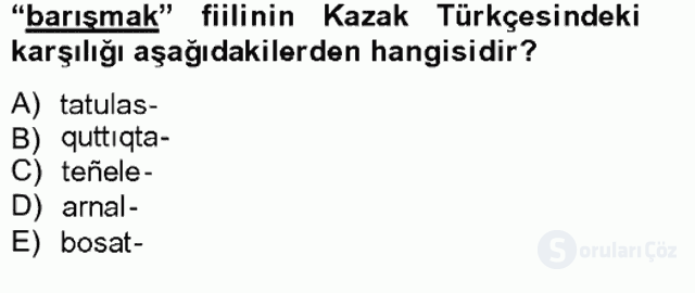 Çağdaş Türk Yazı Dilleri II Bahar Final 12. Soru