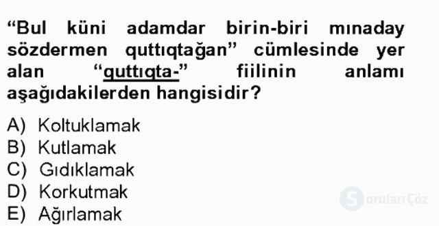 Çağdaş Türk Yazı Dilleri II Bahar Final 13. Soru