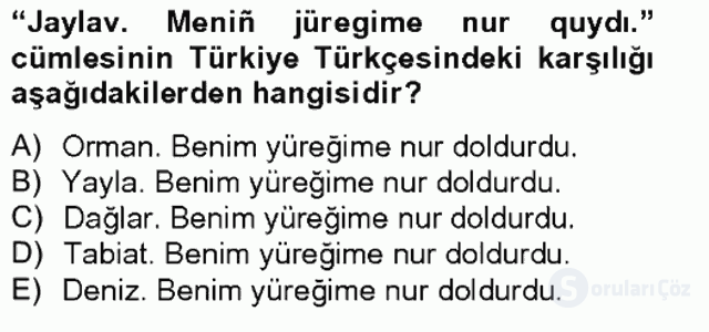 Çağdaş Türk Yazı Dilleri II Bahar Final 14. Soru