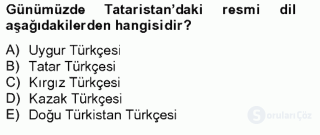 Çağdaş Türk Yazı Dilleri II Bahar Final 6. Soru