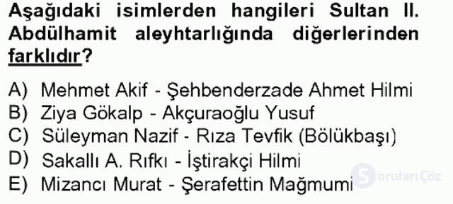 II. Meşrutiyet Dönemi Türk Edebiyatı Bahar Final 1. Soru