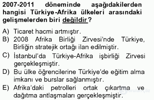 Türk Dış Politikası II Bahar Final 17. Soru