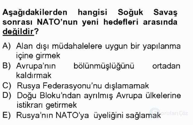 Türk Dış Politikası II Bahar Final 5. Soru