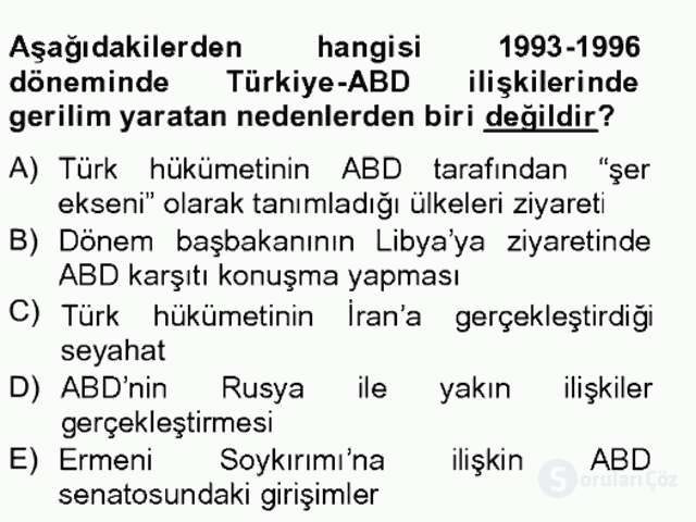 Türk Dış Politikası II Bahar Final 6. Soru