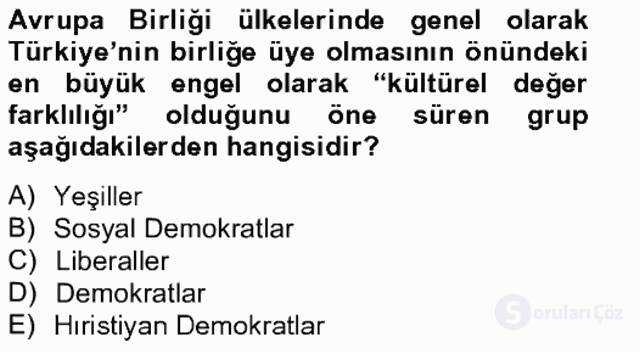 Türk Dış Politikası II Bahar Final 7. Soru