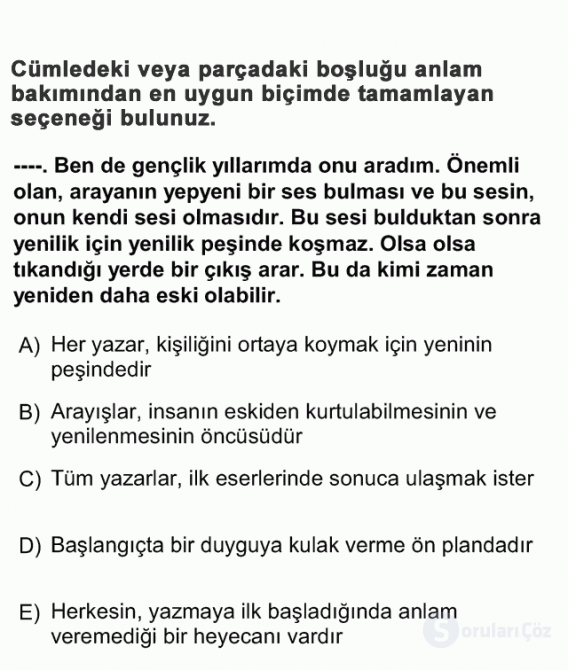 DGS Türkçe 2013 3. Soru