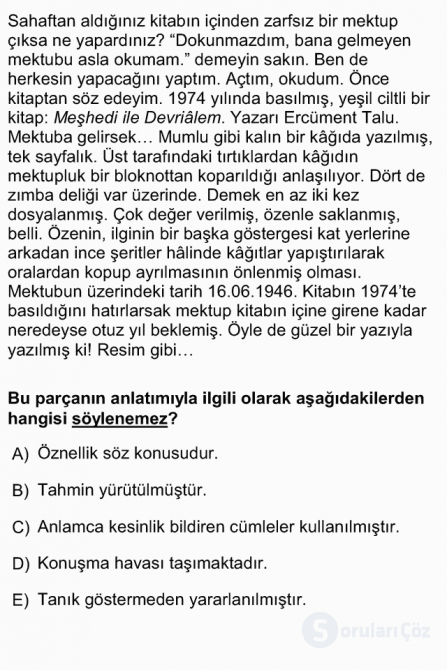 DGS Türkçe 2013 50. Soru