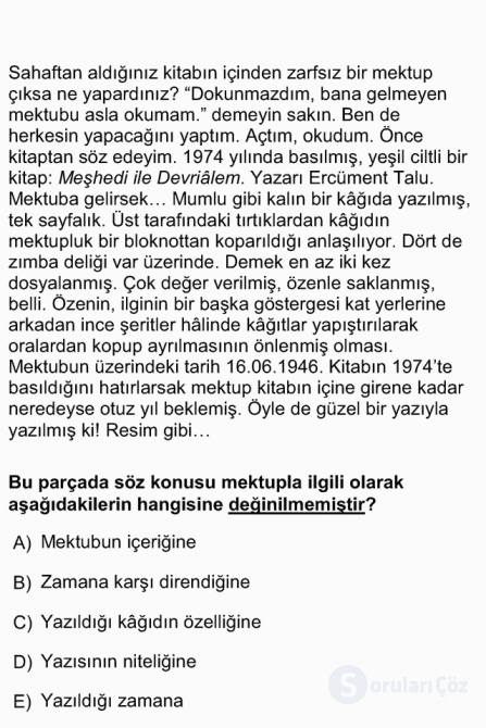 DGS Türkçe 2013 51. Soru