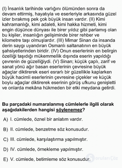 DGS Türkçe 2013 58. Soru