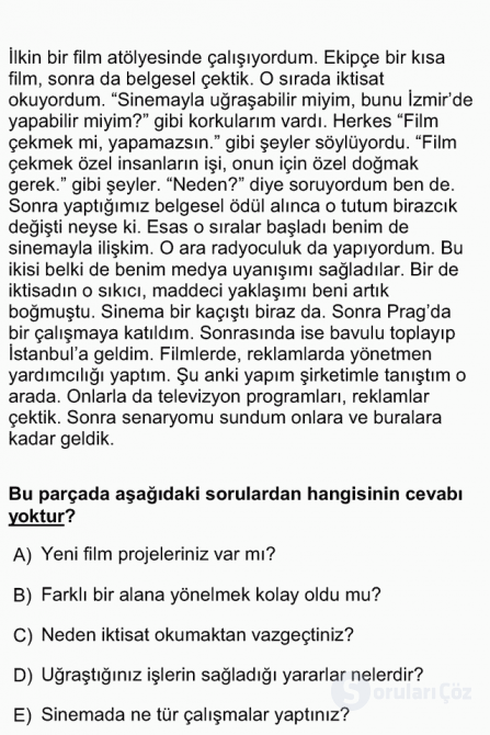 DGS Türkçe 2013 62. Soru