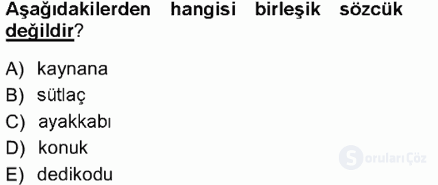 Türk Dili I Tek Ders 20. Soru