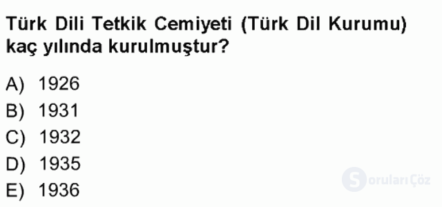Türk Dili I Tek Ders 6. Soru