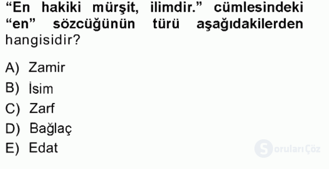 Türk Dili I Tek Ders 9. Soru