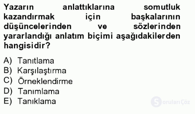 Türk Dili II Tek Ders 2. Soru