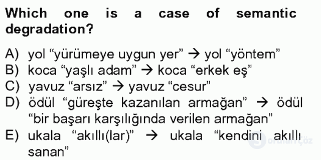 Türkçe Ses ve Biçim Bilgisi Tek Ders 14. Soru