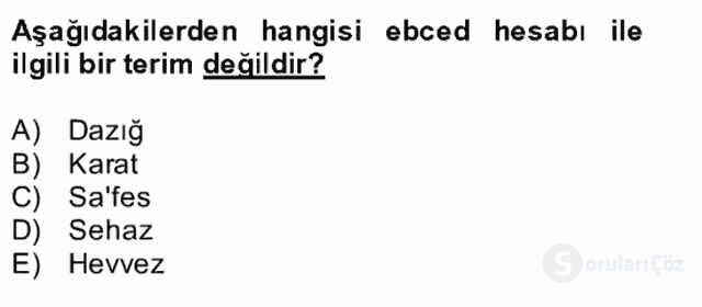 Eski Türk Edebiyatına Giriş: Söz Sanatları Bütünleme 26. Soru